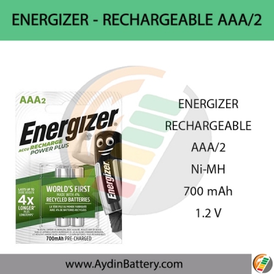 باتری نیم قلمی قابل شارژ انرجایزرENERGIZER-POWERPLUS RECHARGEBLE AAA2 700 mAh