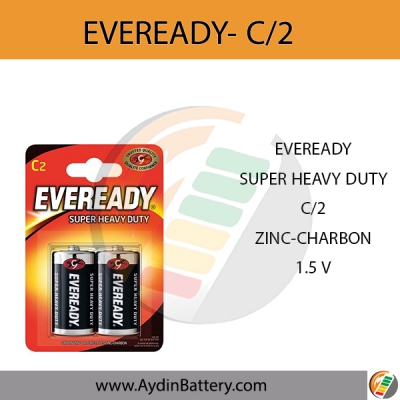 باتری سایز متوسط اوریدی EVEREADY SUPER HEAVY DUTY- C2