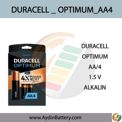باتری قلمی آلکالاین دوراسل DURACELL -AA4 OPTIMUM