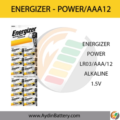 باتری نیم قلمی آلکالاین انرجایزر ENERGIZER-AAA12 POWER