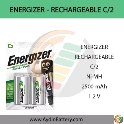 باتری سایز متوسط قابل شارژ انرجایزرENERGIZER-POWERPLUS RECHARGEBLE C2 2500 mAh