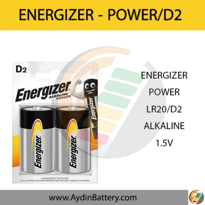 باتری سایز بزرگ آلکالاین انرجایزر ENERGIZER-D2 POWER