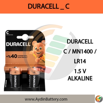 باتری آلکالاین سایز متوسط DURACELL-SIZE C2 PLUS