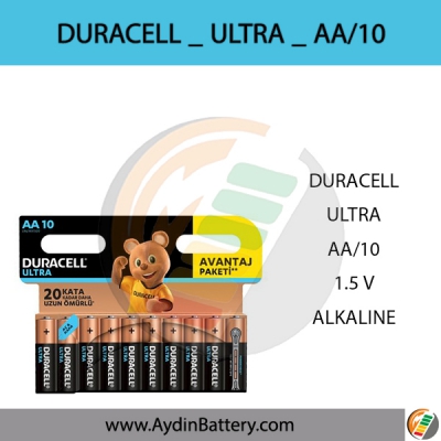 باتری قلمی آلکالاین دوراسل DURACELL -AA10 ULTRA