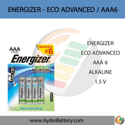 باتری نیم قلمی آلکالاین انرجایزر ENERGIZER-AAA6 ECO ADVANCED